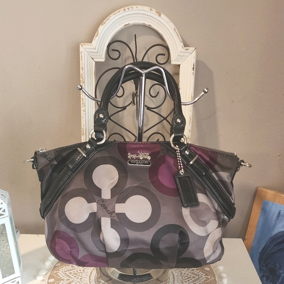 Coach Handbags - Coach Vintage Sophia Madison Women's Purple and Black Satchel Bag
